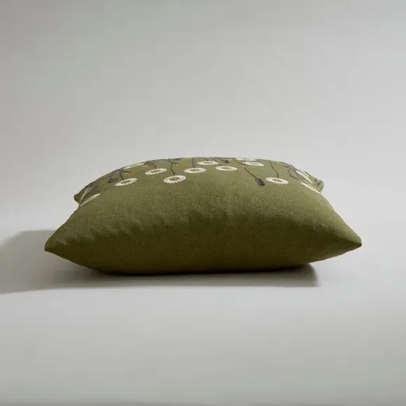 Square Cushion with Removable Cover - Olive