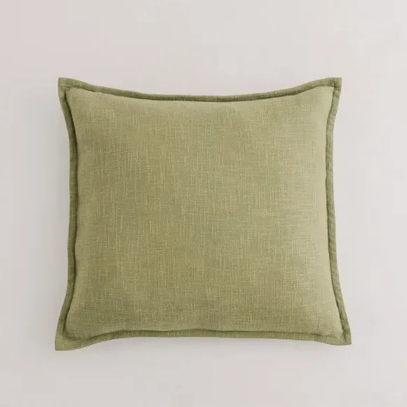 Square Cushion with Removable Cover - Olive, Cotton