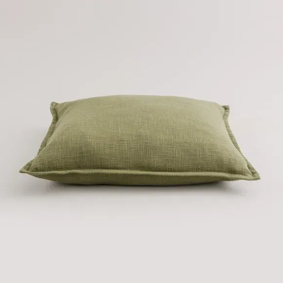 Square Cushion with Removable Cover - Olive, Cotton