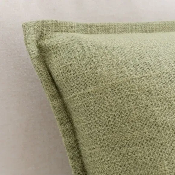 Square Cushion with Removable Cover - Olive, Cotton