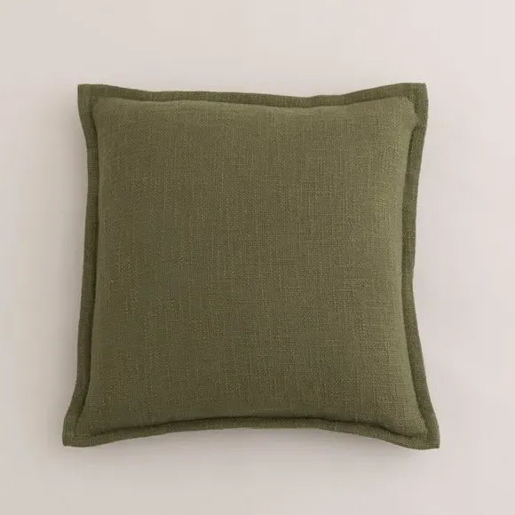 Square Cushion with Removable Cover - Olive, Cotton