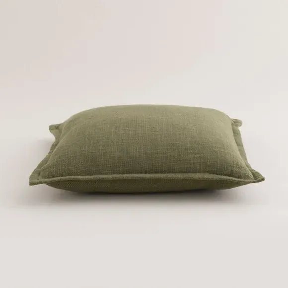 Square Cushion with Removable Cover - Olive, Cotton