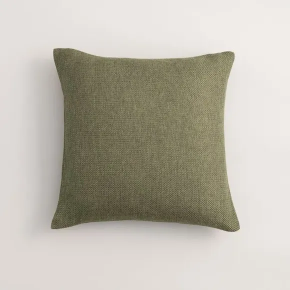 Square Cushion with Removable Cover - Olive, Fabric