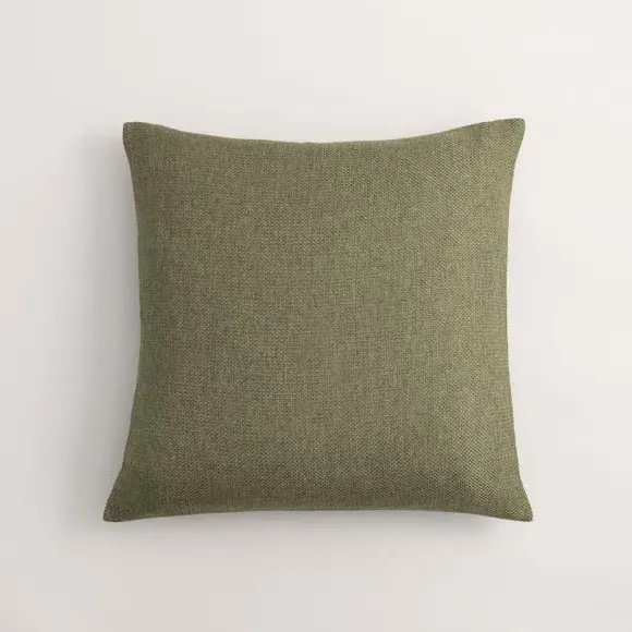 Square Cushion with Removable Cover - Olive, Fabric