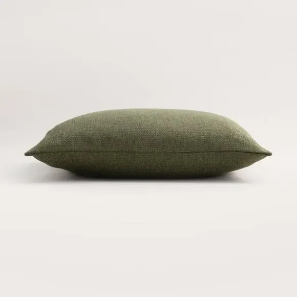 Square Cushion with Removable Cover - Olive, Fabric