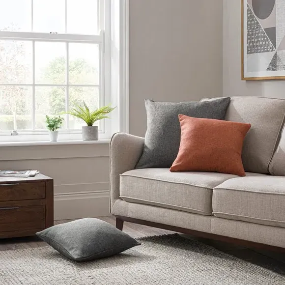 Square Cushion with Removable Cover - Olive, Fabric