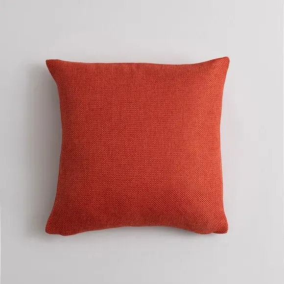 Square Cushion with Removable Cover - Orange, Fabric