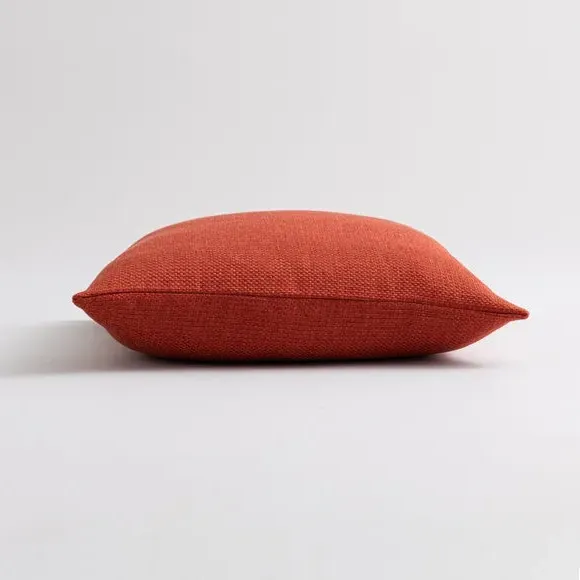 Square Cushion with Removable Cover - Orange, Fabric