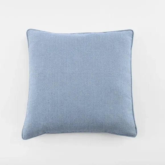 Square Cushion with Removable Pad - Ashley Blue, Polyester