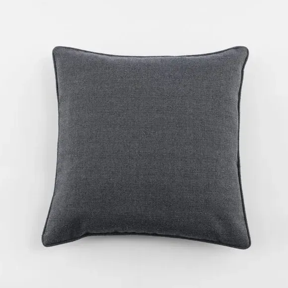 Square Cushion with Removable Pad - Charcoal, Polyester