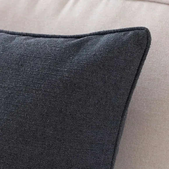 Square Cushion with Removable Pad - Charcoal, Polyester