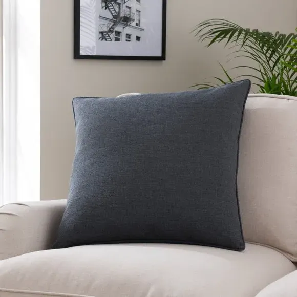 Square Cushion with Removable Pad - Charcoal, Polyester
