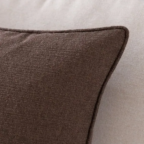 Square Cushion with Removable Pad - Chocolate, Polyester