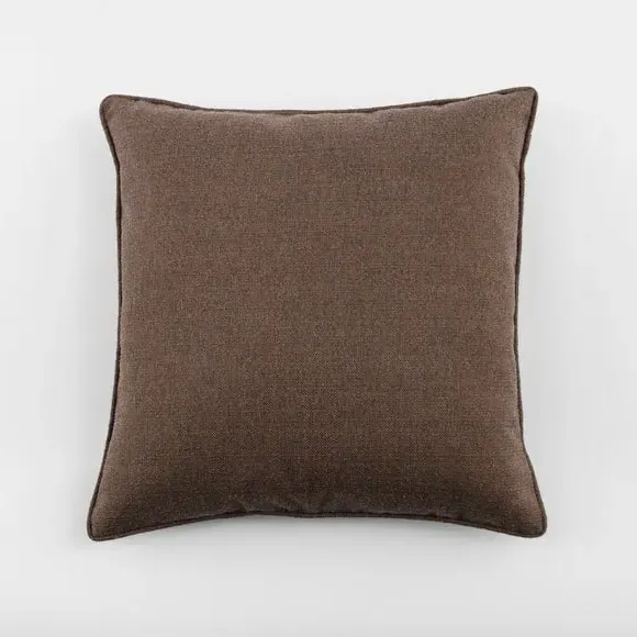 Square Cushion with Removable Pad - Chocolate, Polyester