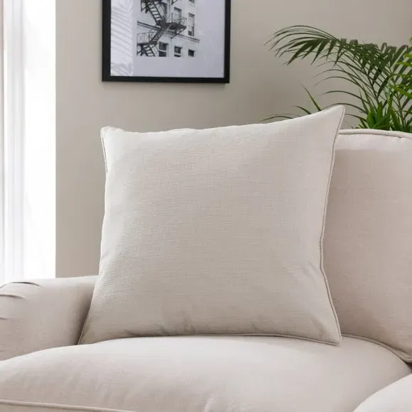 Square Cushion with Removable Pad - Natural, Polyester