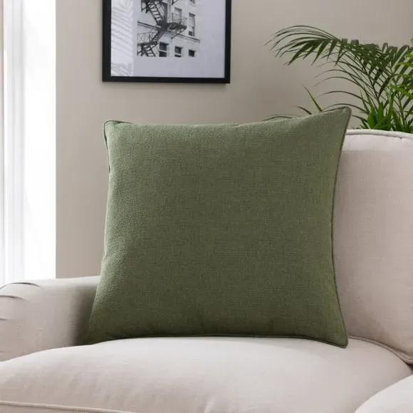 Square Cushion with Removable Pad - Olive, Polyester