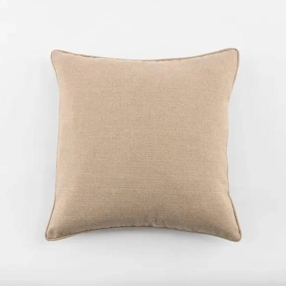 Square Cushion with Removable Pad - Warm Sand, Polyester