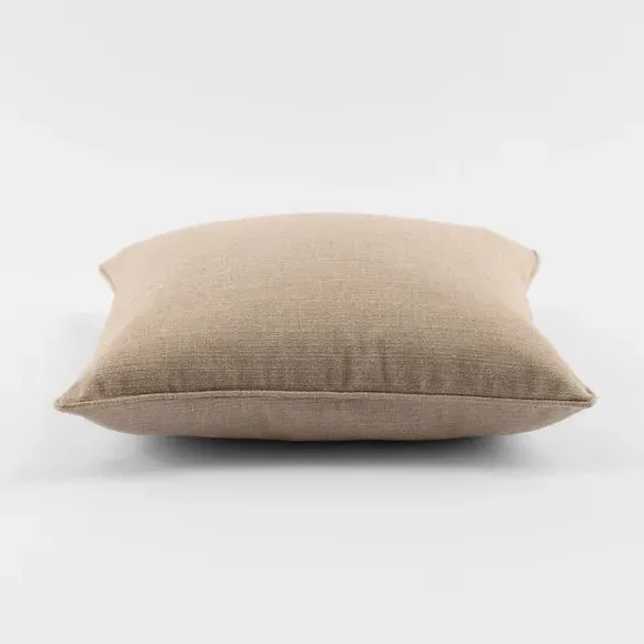 Square Cushion with Removable Pad - Warm Sand, Polyester