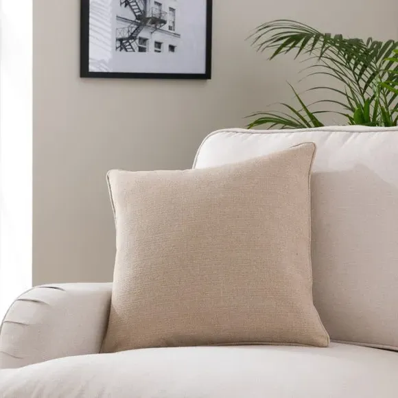 Square Cushion with Removable Pad - Warm Sand, Polyester