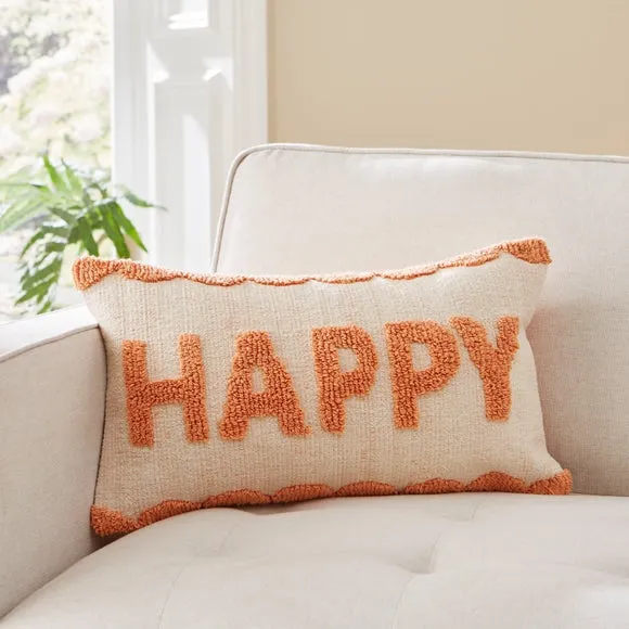 Square Cushion with Slogan - Coral, Polyester image