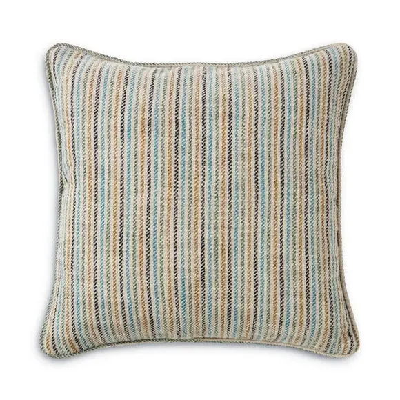 Square Cushion with Stripe Design - Green