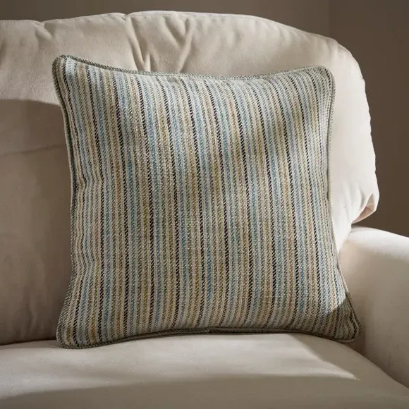 Square Cushion with Stripe Design - Green image