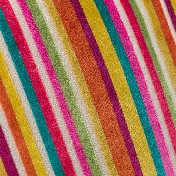 Square Cushion with Stripe Design - Multicolor