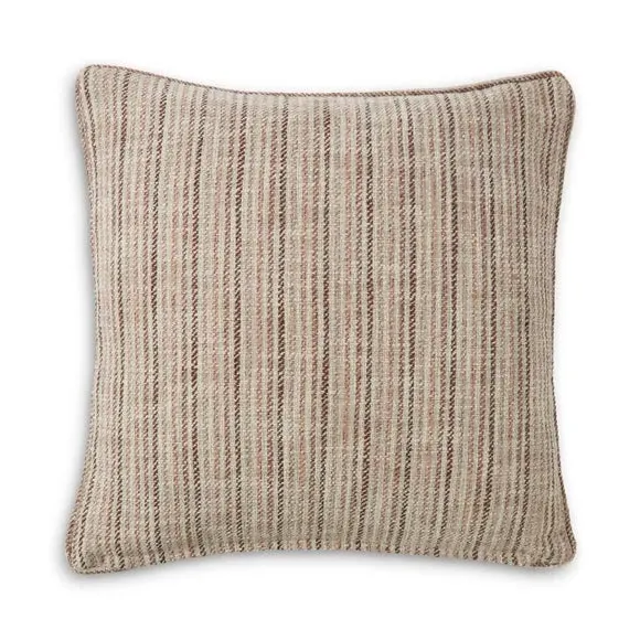 Square Cushion with Stripe Design - Natural
