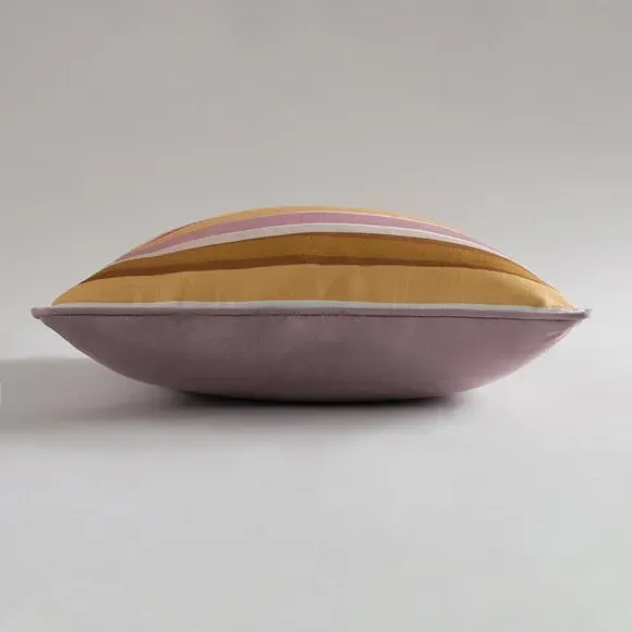 Square Cushion with Stripe Pattern - Multicolor