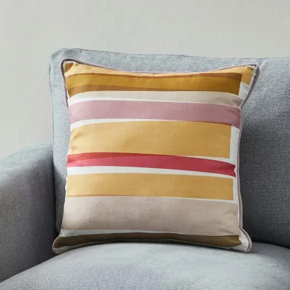 Square Cushion with Stripe Pattern - Multicolor image