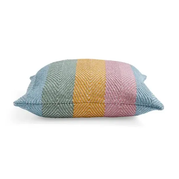 Square Cushion with Stripes - Multicolor