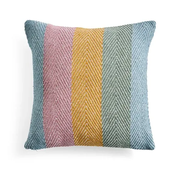 Square Cushion with Stripes - Multicolor image