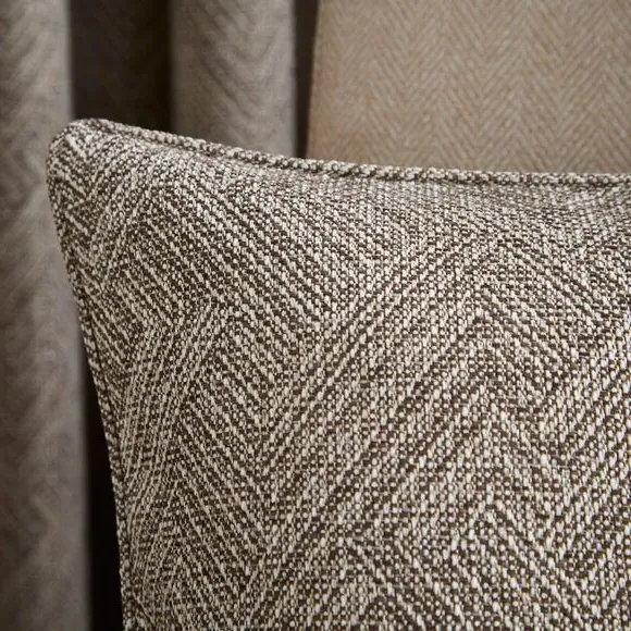 Square Cushion with Textured Design - Chocolate