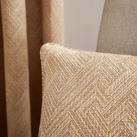 Square Cushion with Textured Design - Honey