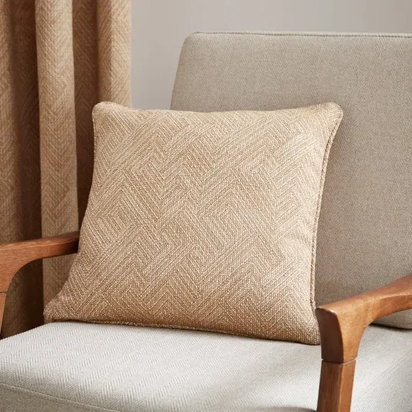 Square Cushion with Textured Design - Honey