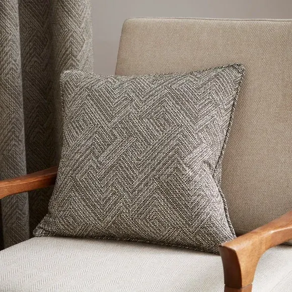 Square Cushion with Textured Design - Light Brown