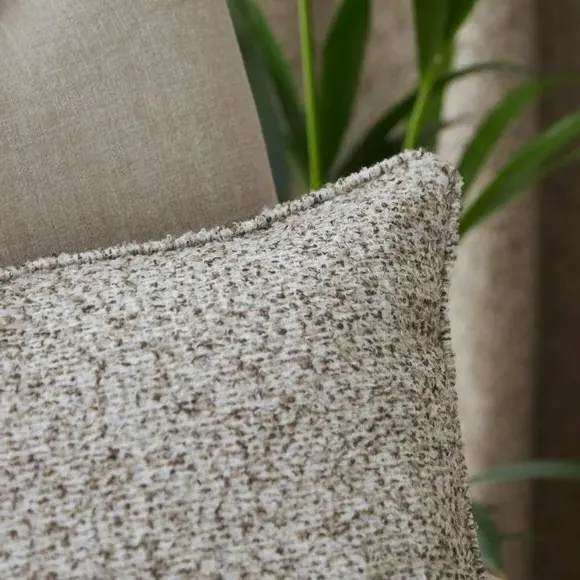 Square Cushion with Textured Design - Natural, Boucle