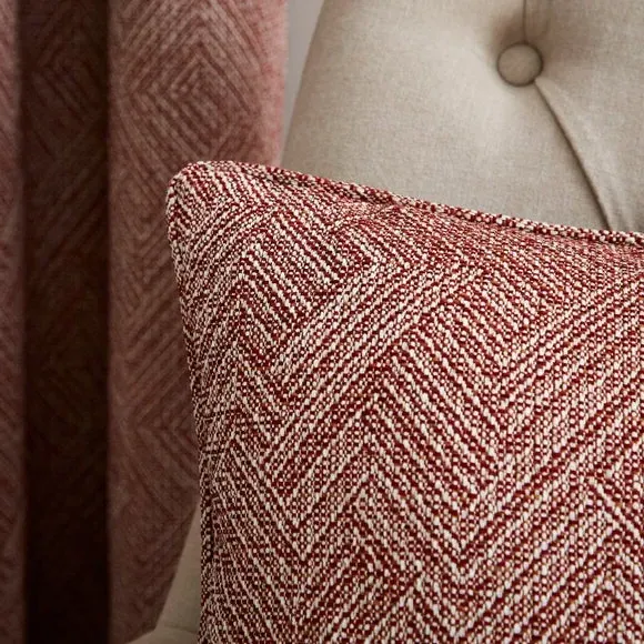 Square Cushion with Textured Design - Red