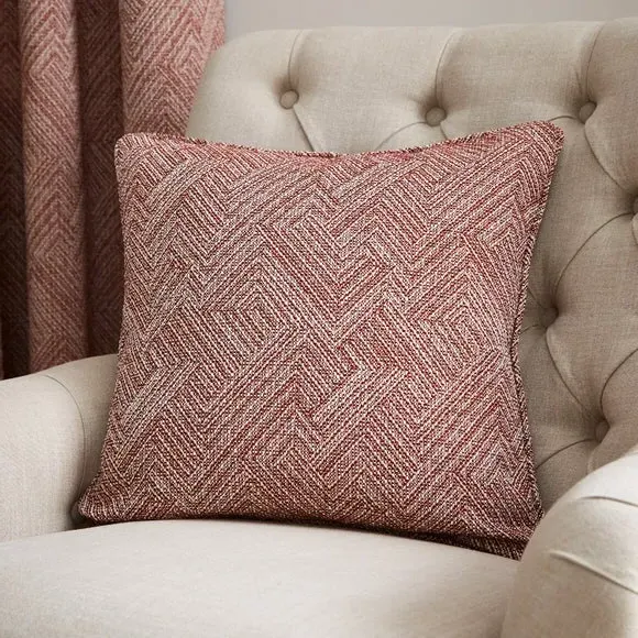 Square Cushion with Textured Design - Red