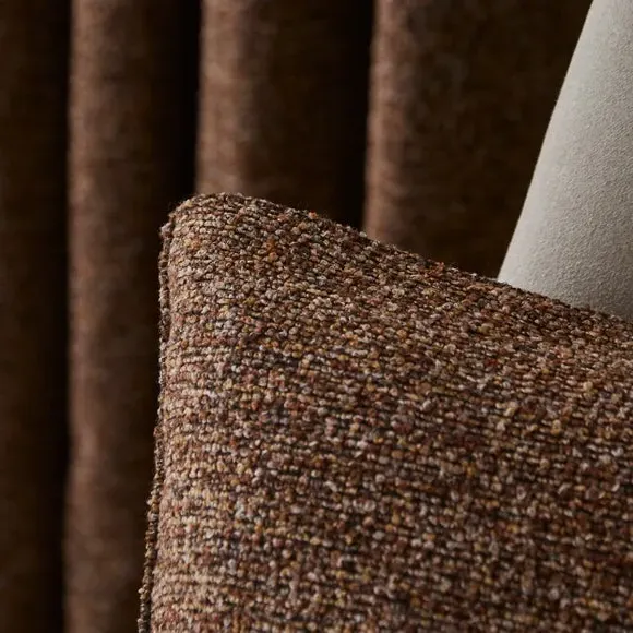 Square Cushion with Textured Design - Rust, Boucle