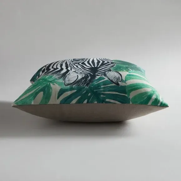 Square Cushion with Zebra Print - Multicolor