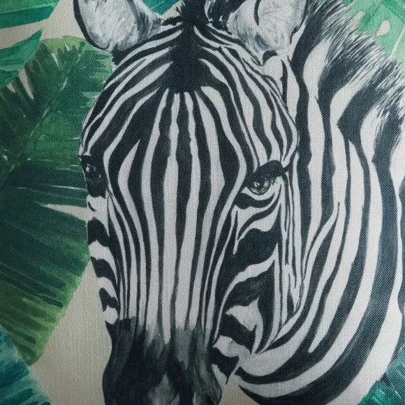 Square Cushion with Zebra Print - Multicolor