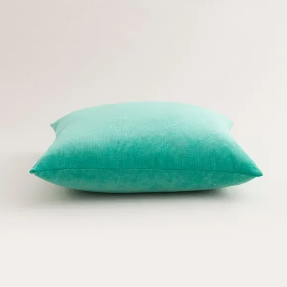 Square Cushion with Zip - Aqua, Velour