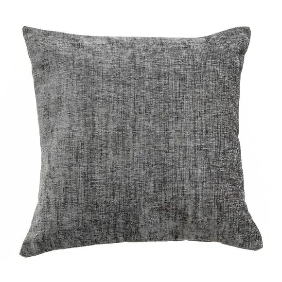 Square Cushion with Zip - Charcoal, Chenille