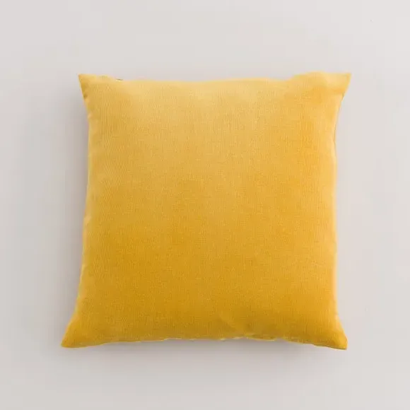 Square Cushion with Zip - Citrine, Velour