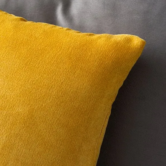 Square Cushion with Zip - Citrine, Velour