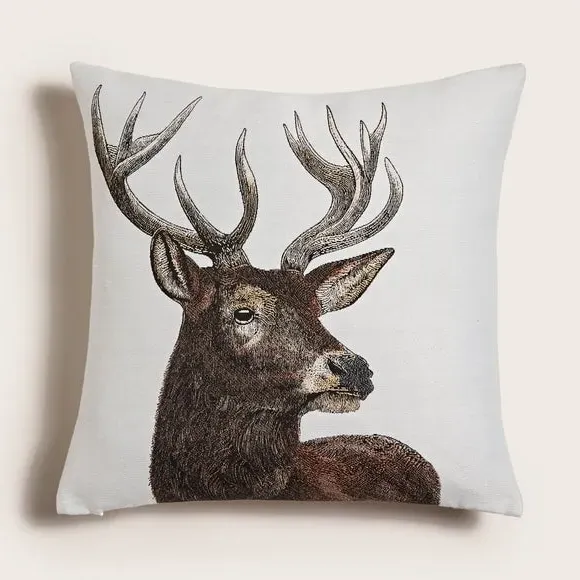 Square Cushion with Zip Closure - Black