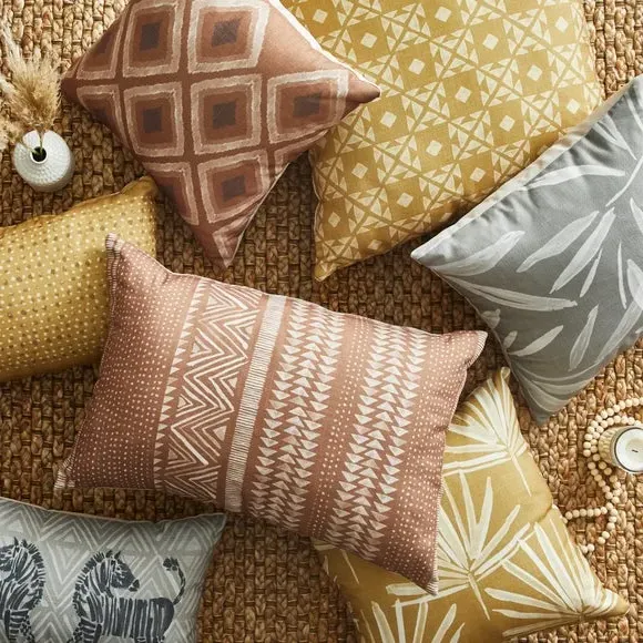 Square Cushion with Zip Cover - Bronze, Polyester