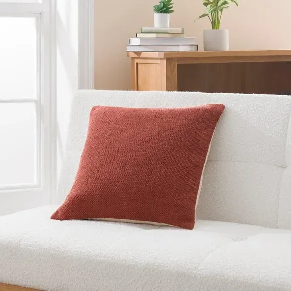 Square Cushion with Zip Cover - Butterscotch, Cotton