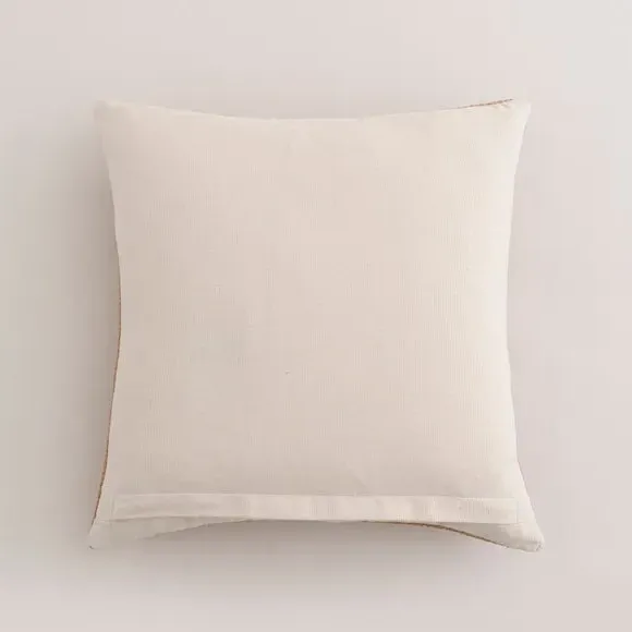 Square Cushion with Zip Cover - Camel, Cotton